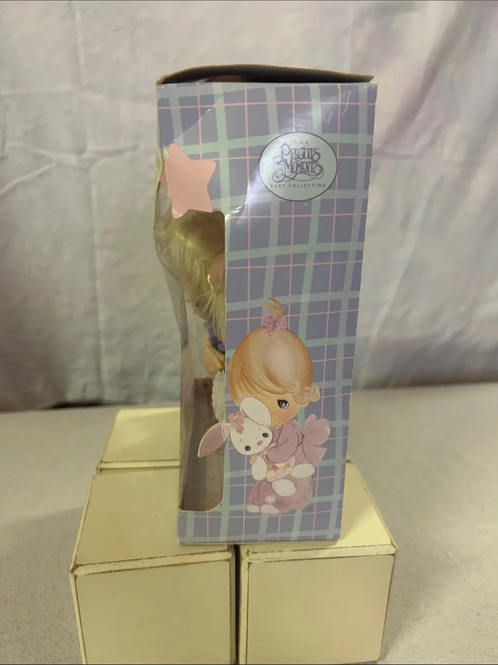 Precious Moments Pink Dress Blonde Hair Girl Figurine Plush Doll
